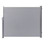 Side Awning Light Grey Polyester 160 X 300 Cm Fabric Shade Silver Aluminium Frame Retractable