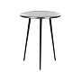 Side Table Silver And Black Aluminium And Iron Top Round Distressed Retro Home Decor