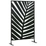 Outsunny Privacy Screen With Stand And Ground Stakes, 6.5ft Metal Outdoor Divider, Decorative Privacy Panel For Garden Patio Pool Hot Tub