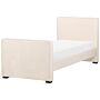 Bed Beige Velvet Upholstered Frame Headrest 3ft Eu Single Size Bedroom Kids Room