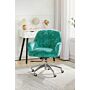 Green Velvet Upholstered Wheeled Swivel Office Chair