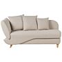 Left Hand Chaise Lounge In Beige Fabric With Storage Container Beliani