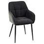 Homcom Accent Chair With Foot Pads, Upholstered Armchair With Chenille Fabric Front And Pu Back, Occasional Chair For Living Room Bedroom, Black