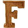 Hand Carved Wooden Embossed Letter F