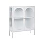 Office Cabinet White Steel 90 X 35 X 111 Cm Metal 2 Doors Glass Front And Sides Display