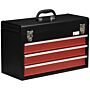 Durhand 3 Drawer Tool Chest, Lockable Metal Tool Box With Ball Bearing Runners, Portable Toolbox, 510mm X 220mm X 320mm