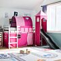 Vidaxl Kids' Loft Bed With Tower Pink 90x200 Cm Solid Wood Pine