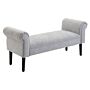 Homcom Bed End Side Chaise Lounge Sofa Window Seat Arm Bench Wooden Leg Linen Fabric Cover Light Grey