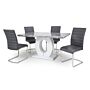 Neptune Medium & 4 Callisto Grey Dining Set