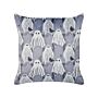 Decorative Cushion Grey Velvet 45 X 45 Cm Ghost Pattern Square Modern Halloween Autumn