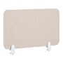 Desk Screen Beige Pet Board Fabric Cover 72 X 40 Cm Acoustic Screen Modular Mounting Clamps