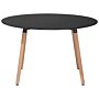 Dining Table Black Beechwood Ø 120 Cm Round Kitchen