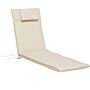 Outsunny Garden Sun Lounger Cushion Replacement Thick Sunbed Reclining Chair Relaxer Pad With Pillow - Cream White