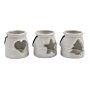 Set Of Three Ceramic Tealight Holders