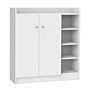 Homcom Shoe Storage Cabinet Home Hallway Furniture 2 Doors W/adjustable 4 Shelves Cupboard Footwear Rack Stand Organiser White