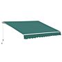 Outsunny 3.5 X 2.5 M Garden Patio Manual Awning Canopy Sun Shade Shelter With Winding Handle - Green