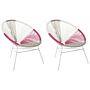 Set Of 2 Garden Chairs Multicolour Pe Rattan Papasan