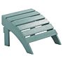 Garden Footstool Turquoise Plastic Wood Weather Resistant Slatted