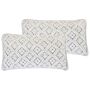 Set Of 2 Decorative Cushions White Cotton Macramé 30 X 50 Cm Rope