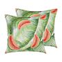 Garden Cushions Green Multicolour Polyester Square 45 Cm Thick Filling Outdoor Scatter Pillow Modern Floral Motif