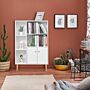 Homcom Open Bookcase Storage Cabinet Shelves Unit Free Standing W/ Two Doors Wooden Display White