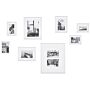 Set Of 8 Framed Photos White Various Sizes Modern Decor Gallery Hooks