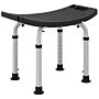 Homcom Height Adjustable Bath Stool, Aluminium Shower Stool With Non-slip Pads, Black