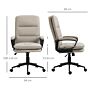 Vinsetto High Back Office Chair, Pu Leather Desk Chair With Double-tier Padding, Arm, Swivel Wheels, Adjustable Height, Light Grey