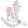 Homcom Kids Wooden Rocking Horse, Ride On Toy W/ Handlebar, Foot Pedal, Traditional Rocker Furniture For 1-3 Years, Pink