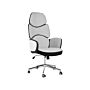 Office Chair Light Grey And Black Fabric Swivel Desk Computer Adjustable Seat Reclining Backrest