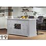 Grey Kitchen Island With White Marble Worktop