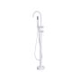 Bath Mixer Tap White Brass Stainless Steel Freestanding Bathtub Faucet With Hand Shower