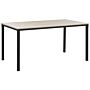 Dining Table Black With Light Wood Particle Board Metal Legs 150 X 90 Cm