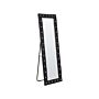 Standing Mirror Black Pu Leather 50 X 150 Cm With Stand Acrylic Glass Rhinestones Decorative Frame