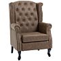 Homcom Wingback Accent Chair Tufted Chesterfield-style Armchair With Nail Head Trim For Brown