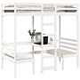 Vidaxl Loft Bed Frame With Desk And Chairs White 90x200cm Solid Wood Pine