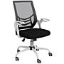 Vinsetto Mesh Office Chair, Computer Desk Chair With Flip-up Armrests, Lumbar Back Support And Swivel Wheels, Black