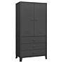 Vidaxl Industrial Wardrobe Anthracite 90x50x180 Cm Metal