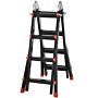 Homcom 4m Aluminium Duo Ladder Telescopic Herringbone Changeable Multi-purpose W/ Non-slip Steps Climbing Diy Platform Portable Workshop House Garden