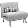 Homcom Single Sofa Bed, 1 Person Sleeper Foldable Lounge With Pillow, Grey