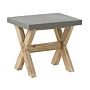 Outdoor Garden Stool Grey Fibre Cement Seat Light Acacia Wood Base Modern Patio Footstool Beliani