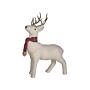 Decorative Figurine White Faux Fur 48 Cm Christmas Decoration Reindeer Living Room Decor Beliani