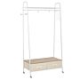 Homcom Entrance Coat Rack Rail Clothes Stand Garment Storage Hanger Shelf Organiser 2 Drawers