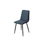 Aspen Straight Stitch Blue Cord Dining Chair, Black Tapered Legs (pair)