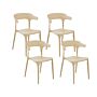 Set Of 4 Garden Chairs Sand Beige Polypropylene Lightweight Weather Resistant Plastic