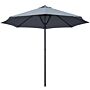 Outsunny Garden Parasol Umbrella, Outdoor Market Table Umbrella Sun Shade Canopy With 8 Ribs, Grey