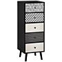 Homcom Chest Of Drawers, 5 Drawer Dresser, Vertical Storage Organizer Unit