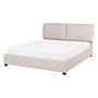 Waterbed Beige Upholstered Eu Double Size 4ft6 Modern Cushioned Headboard