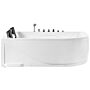 Right Corner Whirlpool Bath White Acrylic With Led Lights Hydromassage And 2 Headrests