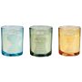 Set Of 3 Scented Candles Multicolour 100% Soy Wax Cotton Wick Glass Fresh Fragrance Ocean/white Tea/summer Meadow